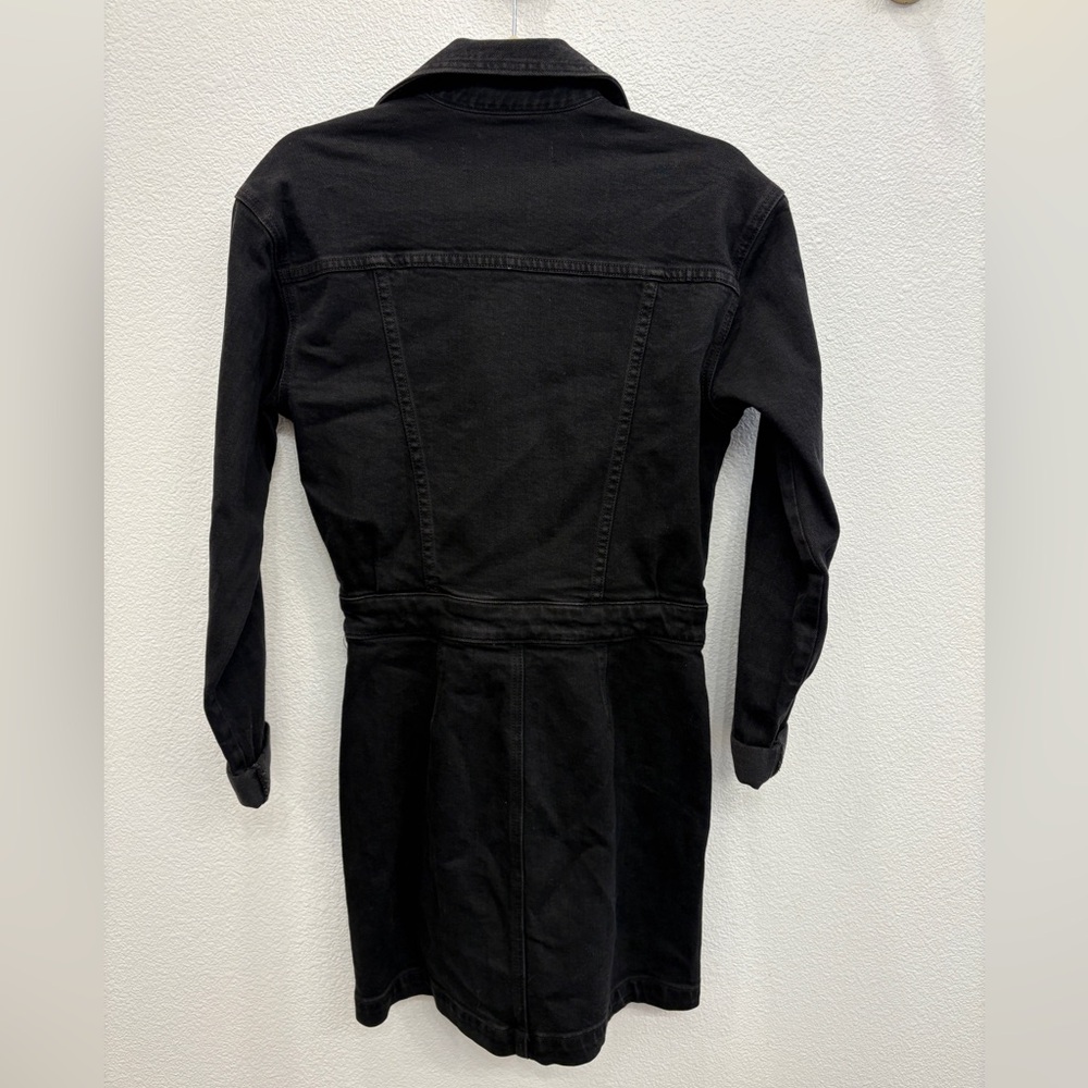 GRLFRND Black Denim Margo Kickstart Zip and Snap long sleeve Dress Size S - Picture 7 of 11